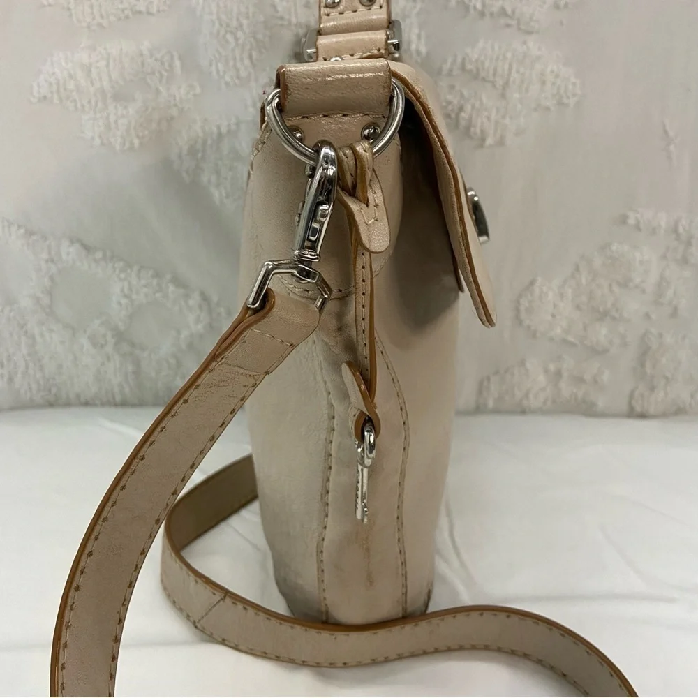 FOSSIL Women's Crossbody Handbag Purse Bone Distressed Boho Capsule Granola Girl